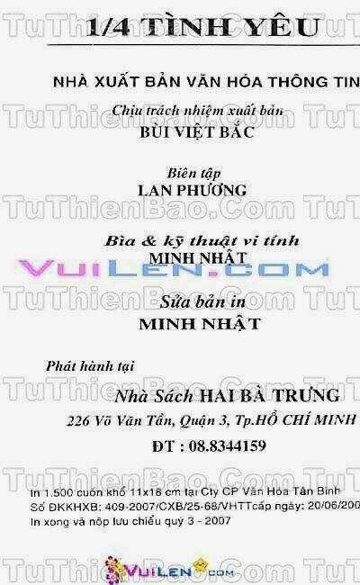 1/4 Tình Yêu - Chapter 5 - Trang 3