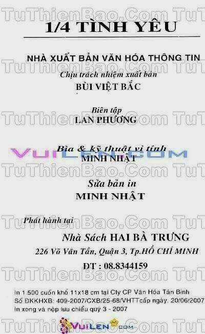 1/4 Tình Yêu - Chapter 9 - Trang 3