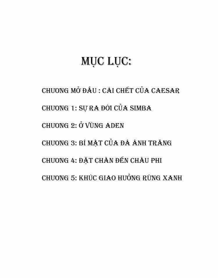 Vua Sư Tử - Chapter 0 - Trang 2